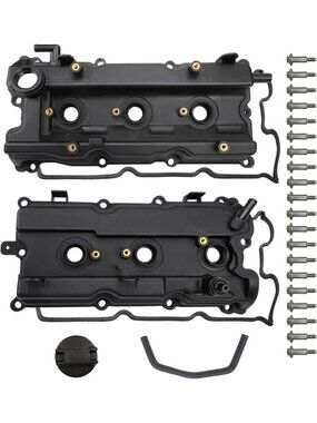 Complete Engine Valve Cover Set with Bolts, Gaskets & Seals for VQ35DE V6 3.5L